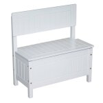 Banc - coffre � jouets avec couvercle � fermeture douce blanc