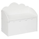 Banc enfant avec coffre nuage - douceur blanc