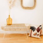 Banc rotin et m�tal - java blanc rotin blanchi