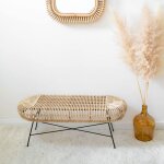 Banc rotin et m�tal - java rotin blanchi