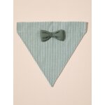 Bandana chien coton ray� vert sauge