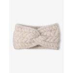 Bandeau fille en maille torsade cru