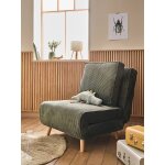 Banquette convertible 1 place velours ctel vert
