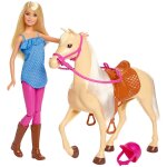 Barbie avec cheval multicolore