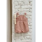 Barboteuse b�b� en broderie anglaise + headband po�sie d'�t� rose