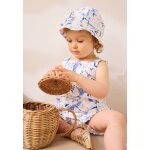 Barboteuse b�b� + chapeau en gaze de coton tiana ecru