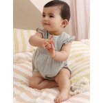 Barboteuse b�b� fille en gaze de coton vert sauge