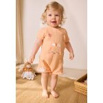 Barboteuse bb + headband en gaze de coton sierra peche