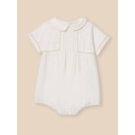 Barboteuse b�b� simone - collection f�tes et mariages blanc doux