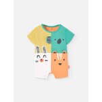 Barboteuse en coton colour block orange