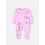 Barboteuse en coton avec volants rose