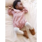 Barbotteuse naissance en flanelle motif vichy + collants unis cru