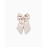 Barrette  cheveux avec noeud en tissu beige clair