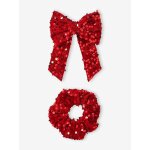 Barrette et chouchou � sequins rouge