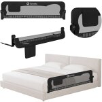 Barri�re de lit b�b� eva 150 cm pliable avec filet a�r� et protection anti - chute black onyx