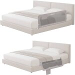 Barri�re de lit b�b� hanna 150 x 66 cm pliable avec filet a�r� et protection anti - chute grey melange ...