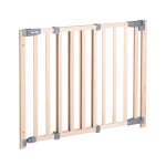 Barrire de scurit en bois massif avec portillon magntique naturel