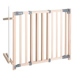 Barrire de scurit pour escaliers en bois massif avec portillon naturel