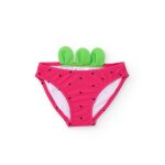 Bas de bikini fille en maille avec d�tail de petites feuilles rose