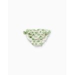 Bas de bikini avec motif et volants vert clair