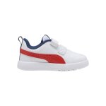 Baskets basses enfant � scratch blanc fierce rouge bleu