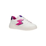 Baskets basses  lacets blanc fushia
