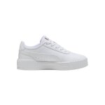 Baskets basses � lacets blanc or