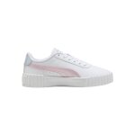 Baskets basses � lacets blanc rose mauve