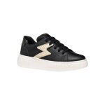 Baskets basses  lacets noir or clair