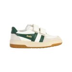 Baskets basses  scratch blanc vert sombre