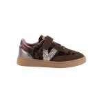 Baskets basses � scratch fille marron