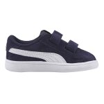 Baskets basses � scratch marine blanc