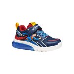 Baskets basses  scratch superman bleu rouge