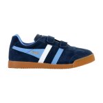 Baskets basses  scratch velours marine bleu blanc