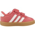 Basket b�b� fille en cuir court velcro rose vif
