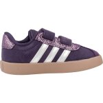 Basket b�b� fille en cuir court velcro violet