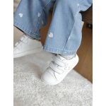 Baskets bb fille cuir  scratchs blanc