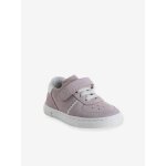 Baskets bb fille cuir  scratchs fuchsia