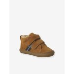 Baskets bb garon cuir  scratchs camel