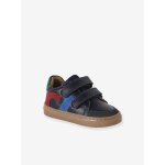 Baskets b�b� gar�on cuir � scratchs marine
