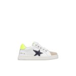 Baskets en cuir et en daim pinn zip. blanc - marine