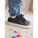 Baskets en cuir enfant marine