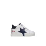 Baskets en cuir avec �toile salazar 3 blanc - bleu -