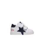 Baskets en cuir avec toile salazar 3 vl blanc - bleu