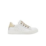 Baskets en cuir hasselt 2 zip. blanc - platine -