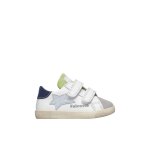 Baskets en cuir et sude alnoite 2 vl. blanc - bleu clair
