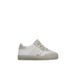 Baskets en cuir et sude riby. blanc - platine