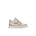 Baskets en cuir et tissu pailleté hess high 3 vl. blanc - platine - Baskets en cuir et tissu pailleté hess high 3 vl. blanc - platine -
