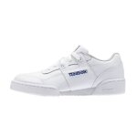Baskets enfant en cuir blanc / bleu
