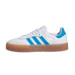 Baskets enfant en cuir blanc, bleu ciel